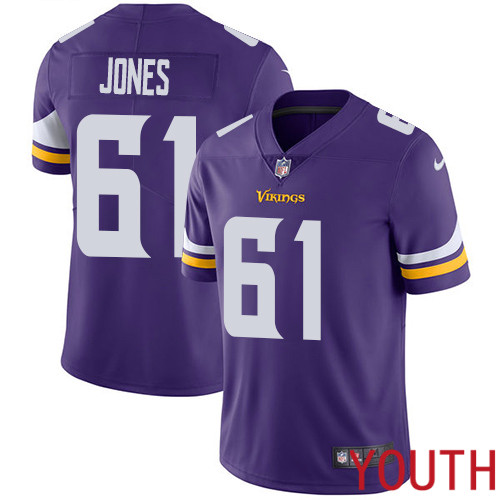 Minnesota Vikings 61 Limited Brett Jones Purple Nike NFL Home Youth Jersey Vapor Untouchable